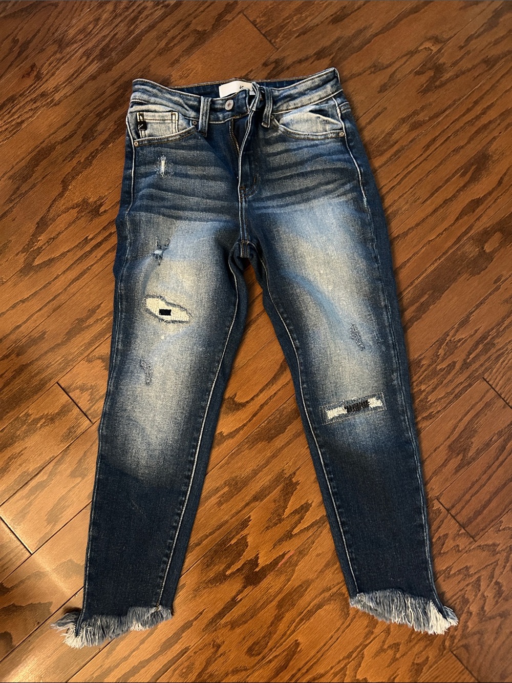 KanCan Distressed Medium Blue High-Rise Skinny Jeans
